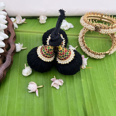 Vriksham Kemp Gold Style Kunjalam-Red Green-pearl-G18599