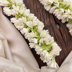 Vriksham Artificial White Flower Extension with Secure Snap Clip Flower Accessories-KH1311