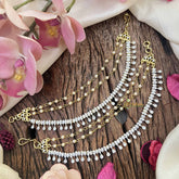 Vriksham Classic Bridal Pear & Leaf AD Stone 3 Layer With Pearls Maatil-G21098