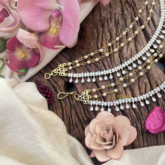 Vriksham Classic Bridal Pear & Leaf AD Stone 3 Layer With Pearls Maatil-G21098