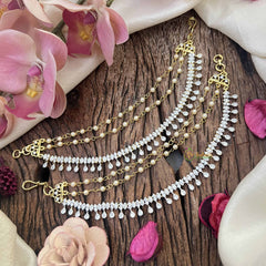 Vriksham Classic Bridal Pear & Leaf AD Stone 3 Layer With Pearls Maatil-G21098