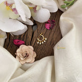 Vriksham Antique Golden Naths/Nose pin-Pearl-Red Green & White-G17433