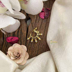 Vriksham Unique Golden Naths/Nose pin-Pearl-Red White-G17435