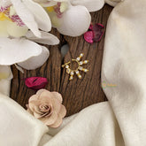 Vriksham Unique Golden Naths/Nose pin-Pearl-White-G17434