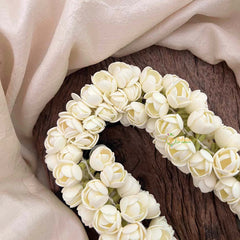 Vriksham Artificial White Rosebud Jasmine Hair Extension Clip Flower Accessories-KH1315