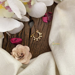 Vriksham Golden Bird Shape Naths/Nose pin-Red White-G17439