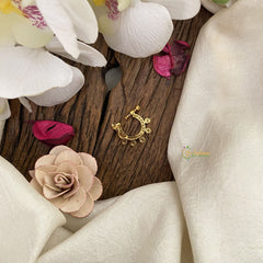 Vriksham Golden Bird Shape Naths/Nose pin-Red White-G17439