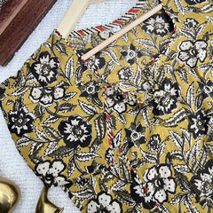 Vriksham Premium Floral Print Readymade Blouse -Kalamkari Print -Mehandi Green-VS4512