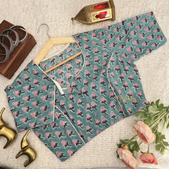 Vriksham Premium Floral Print Readymade Blouse -Kalamkari Print -Pista Green-VS4511