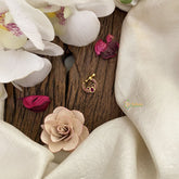 Vriksham Designer Golden Naths/Nose pin-Red-G17443