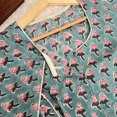 Vriksham Premium Floral Print Readymade Blouse -Kalamkari Print -Pista Green-VS4511