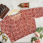 Vriksham Premium Red Floral Printed Readymade Blouse -Kalamkari Print-VS4514