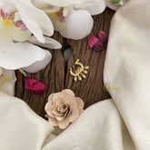 Vriksham Dual Peacock Golden Naths/Nose pin-Red Green & White-G17445