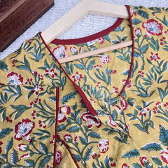 Vriksham Premium Floral Printed Readymade Blouse-Kalamkari Print-Mustard Yellow-VS4515
