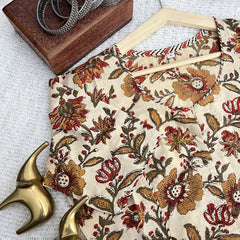 Vriksham Premium Floral Printed Readymade Blouse-Kalamkari Print-Skin Color-VS4516