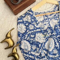 Vriksham Premium Floral Printed Readymade Blouse-Kalamkari Print-Light Blue-VS4517