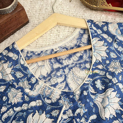 Vriksham Premium Floral Printed Readymade Blouse-Kalamkari Print-Light Blue-VS4517