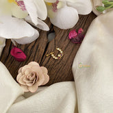 Vriksham Unique Gold Naths/Nose pin-Red White-G17520