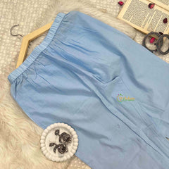 Vriksham Sky Blue Chikankari Inspired MulMul Anarkali With Dupatta Suit Set-VS5083