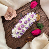 Vriksham Traditional Purple Color & Jasmine Floral Gajra Hair Clip Style Flower Accessories-KH1283