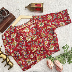 Vriksham Premium Readymade Blouse -Kalamkari Print -Red-VS4508