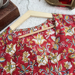 Vriksham Premium Readymade Blouse -Kalamkari Print -Red-VS4508