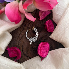 Premium AD Stone Ganga Jamuna Style Nath / Nose pin-G13741