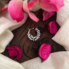 Premium AD Stone Ganga Jamuna Style Nath / Nose pin-Leaf-G13739