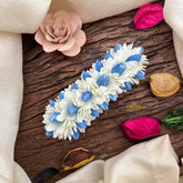 Vriksham Traditional Blue Color & Jasmine Floral Gajra Hair Clip Style Flower Accessories-KH1284