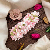 Vriksham Traditional Pitch Color & Jasmine Floral Gajra Hair Clip Style Flower Accessories-KH1281