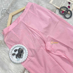 Vriksham Designer Blush Pink Heavy Floral Embroidery MulMul Anarkali With Dupatta Suit Set-VS5084