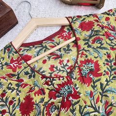 Vriksham Premium Floral Printed Readymade Blouse-Kalamkari Print-Olive Green-VS4524