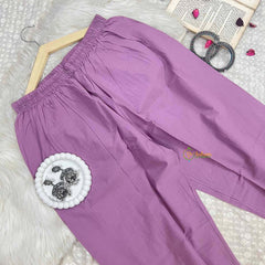 Vriksham Elegant Ivory Ethnic Suit With Lavender Floral Motifs & Layered Cape 3 Piece Cotton Suit Set-VS5086