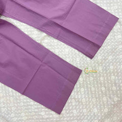 Vriksham Elegant Ivory Ethnic Suit With Lavender Floral Motifs & Layered Cape 3 Piece Cotton Suit Set-VS5086