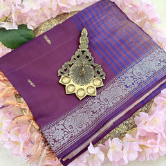 Majentha Chinnalampattu Saree with Silver Border - VS3674