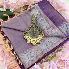 Majentha Chinnalampattu Saree with Silver Border - VS3674
