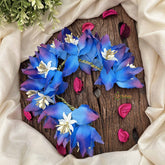 Vriksham Artificial Blue Shade Fabric Flower Gajra With Pearl Buds Flower Accessories-H1153