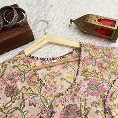 Vriksham Premium Floral Printed Readymade Blouse-Kalamkari Print-Light Pink-VS4521