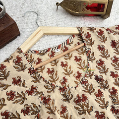 Vriksham Premium Floral Printed Readymade Blouse-Kalamkari Print-Skin Color-VS4523