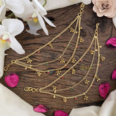 Vriksham Gold Look Alike Red Green Stone with Ghungroo Maatil-G16479