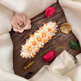 Vriksham Traditional Orange Color & Jasmine Floral Gajra Hair Clip Style Flower Accessories-KH1282
