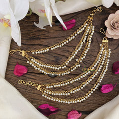 Vriksham 3 Layered Pearl maatil /Ear Chain-G16495