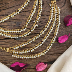 Vriksham 3 Layered Pearl maatil /Ear Chain-G16495