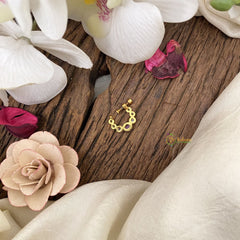 Vriksham Unique Golden Naths/Nose pin-Bird-Red White-G17481