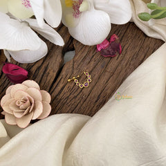 Vriksham Unique Golden Naths/Nose pin-Bird-Red-G17482