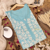 Vriksham Sky Blue Chikankari Kurtis-VS4323