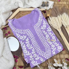 Vriksham Lavender Chikankari Kurti & Pajama Set-VS4328