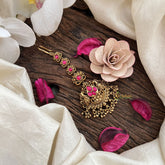 Vriksham Dual Peacock Graceful Plume Tikka-Gold Pearl-G19464