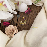 Vriksham Elegant Golden Naths/Nose pin-Red Green & White-G17486