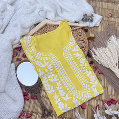 Vriksham Yellow Chikankari Kurti & Pajama Set-VS4330